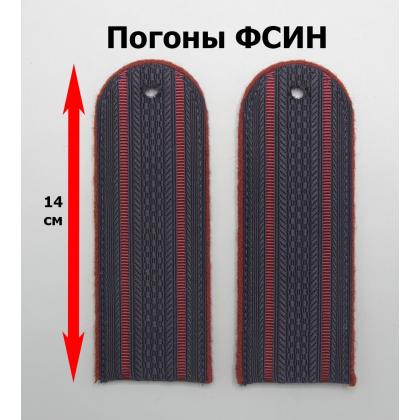 Где купить Погоны (ФСИН) 2 краповых просвета, краповая выпушка, синий галун, полукруглые в Москве недорого с доставкой по России