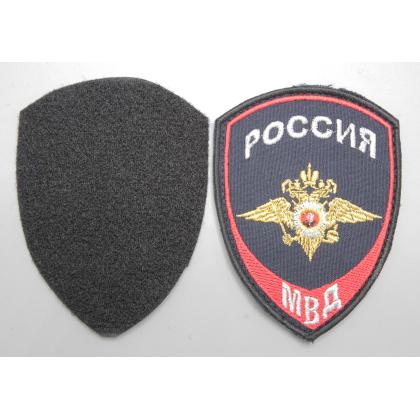 Где купить Шеврон  МВД - знак сотрудников внутренних служб (синий) БЕЗ ПОЛИЦИИ. На липучке в Москве недорого с доставкой по России